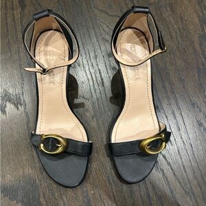 Coach Black Heels with Gold Accent